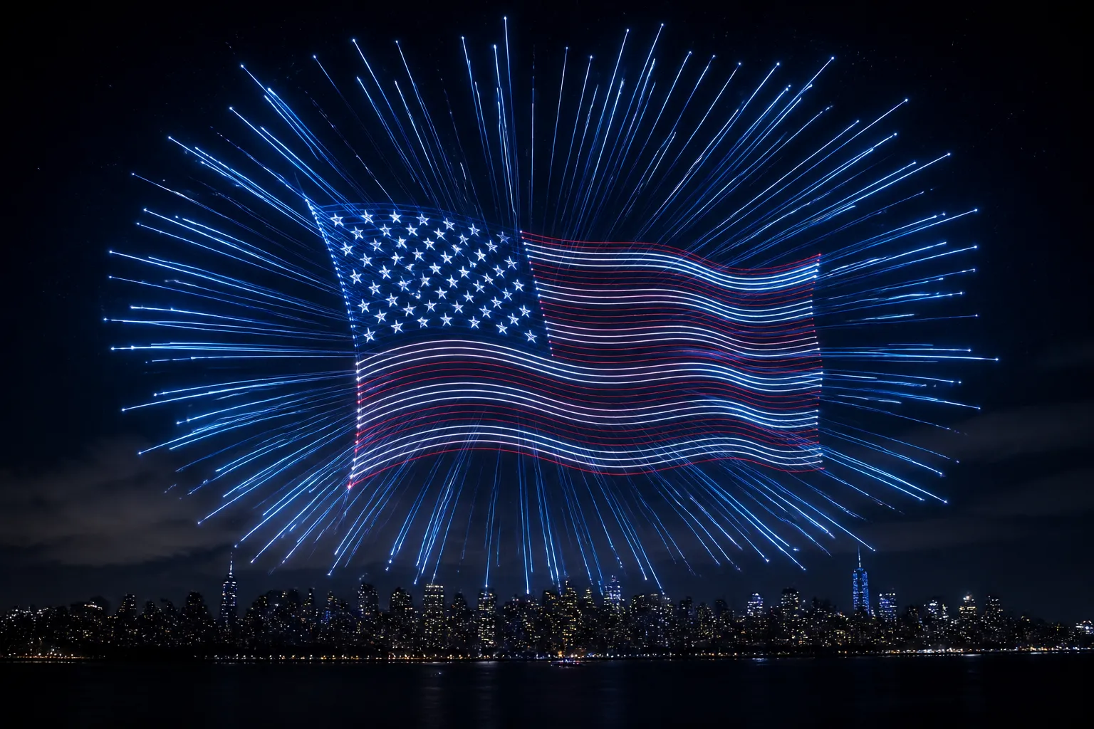 Drone Light Shows Illuminate Americas 250th Independence Day, Offering Fireworks Alternative