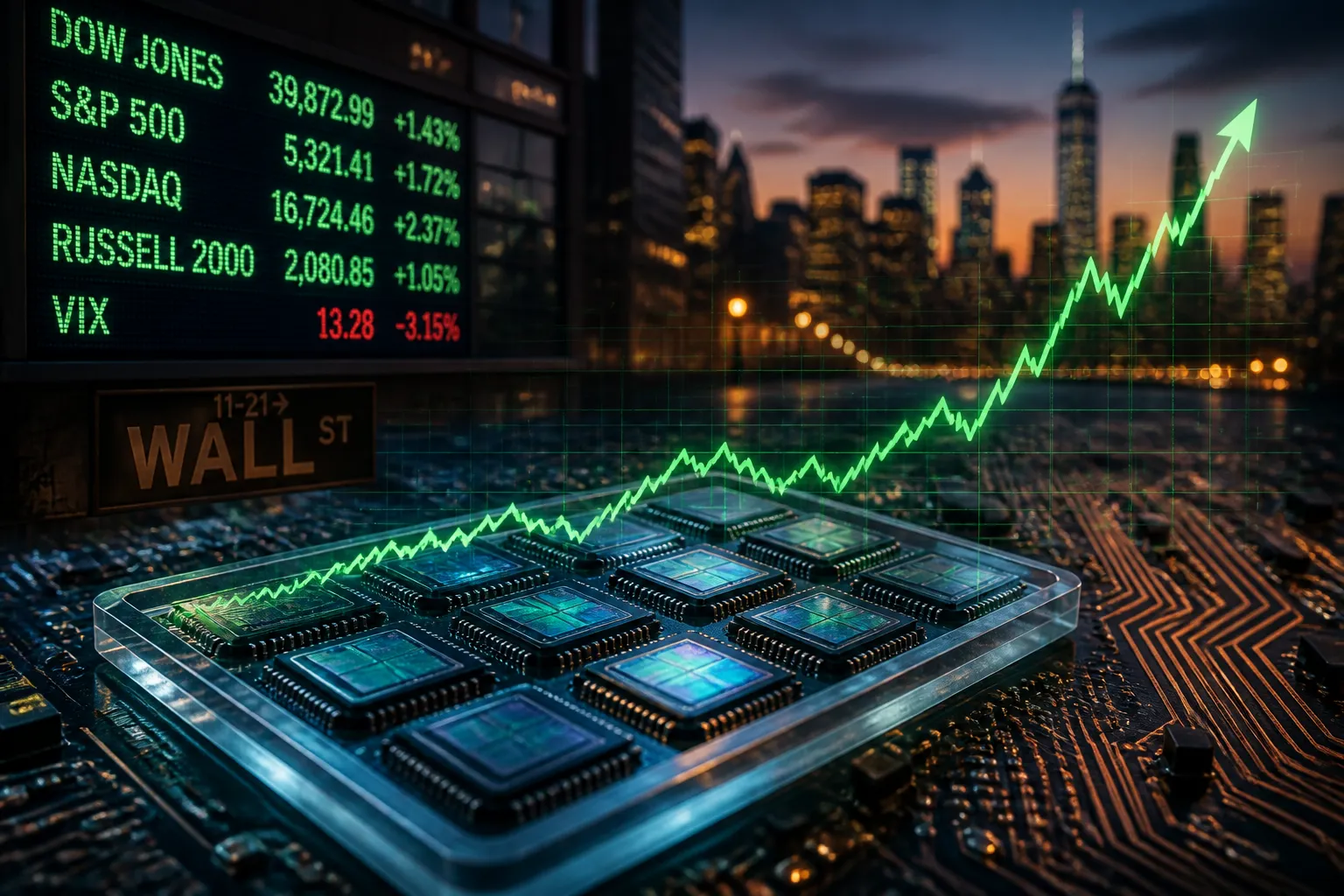 Semiconductor Rally Drives U.S. Stock Gains on Tuesday, Nasdaq Leads